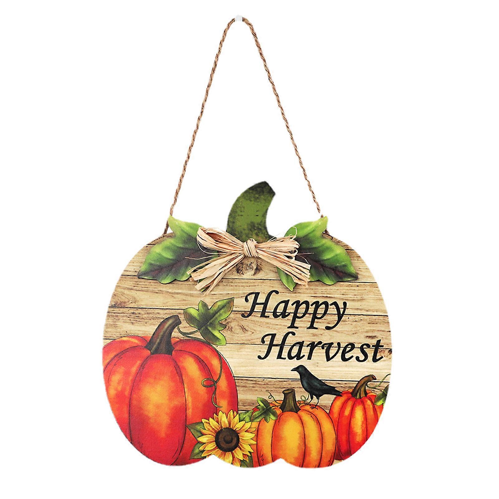 Thanksgiving Pumpkin Front Door Sign Durable Reusable Thanksgiving Sign for Farmhouse Front Door