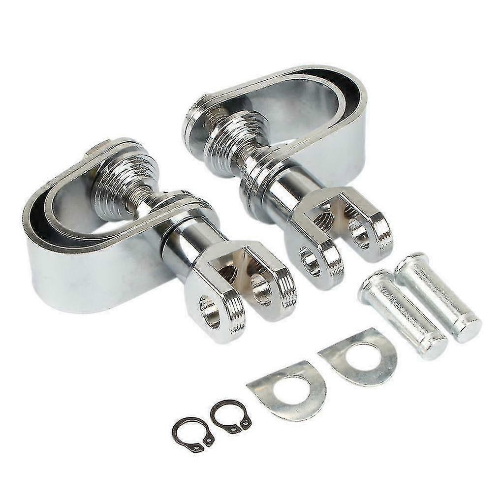 Universal Motorcycle 1"1-1/4" Engine Crash Bar Highway Foot Peg Rest Pedal Accessories Mounting Clamp Kit Chrome/black