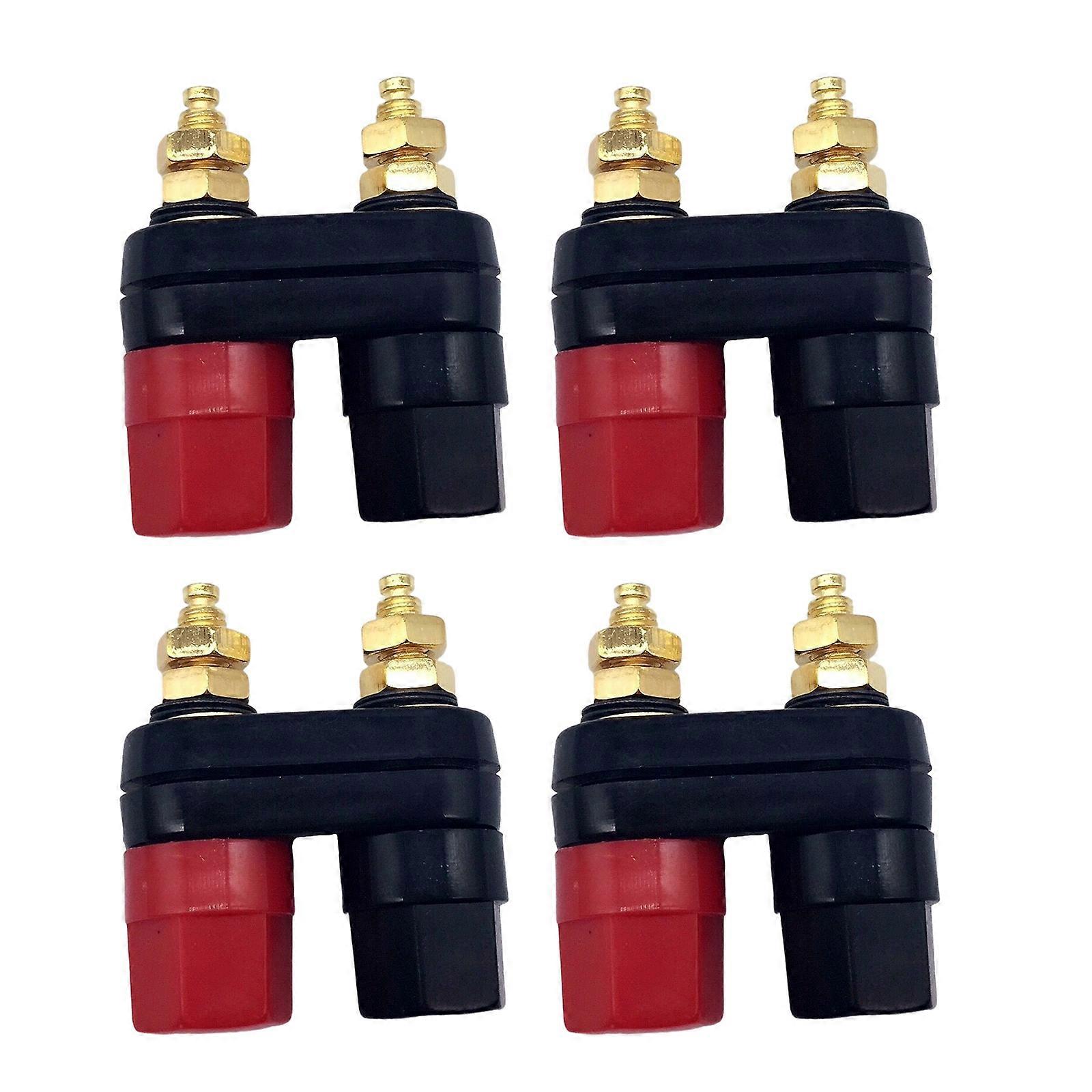 4 Pcs plugue banana de ligação post terminal conector soquete duplo fêmea plugue banana Fg