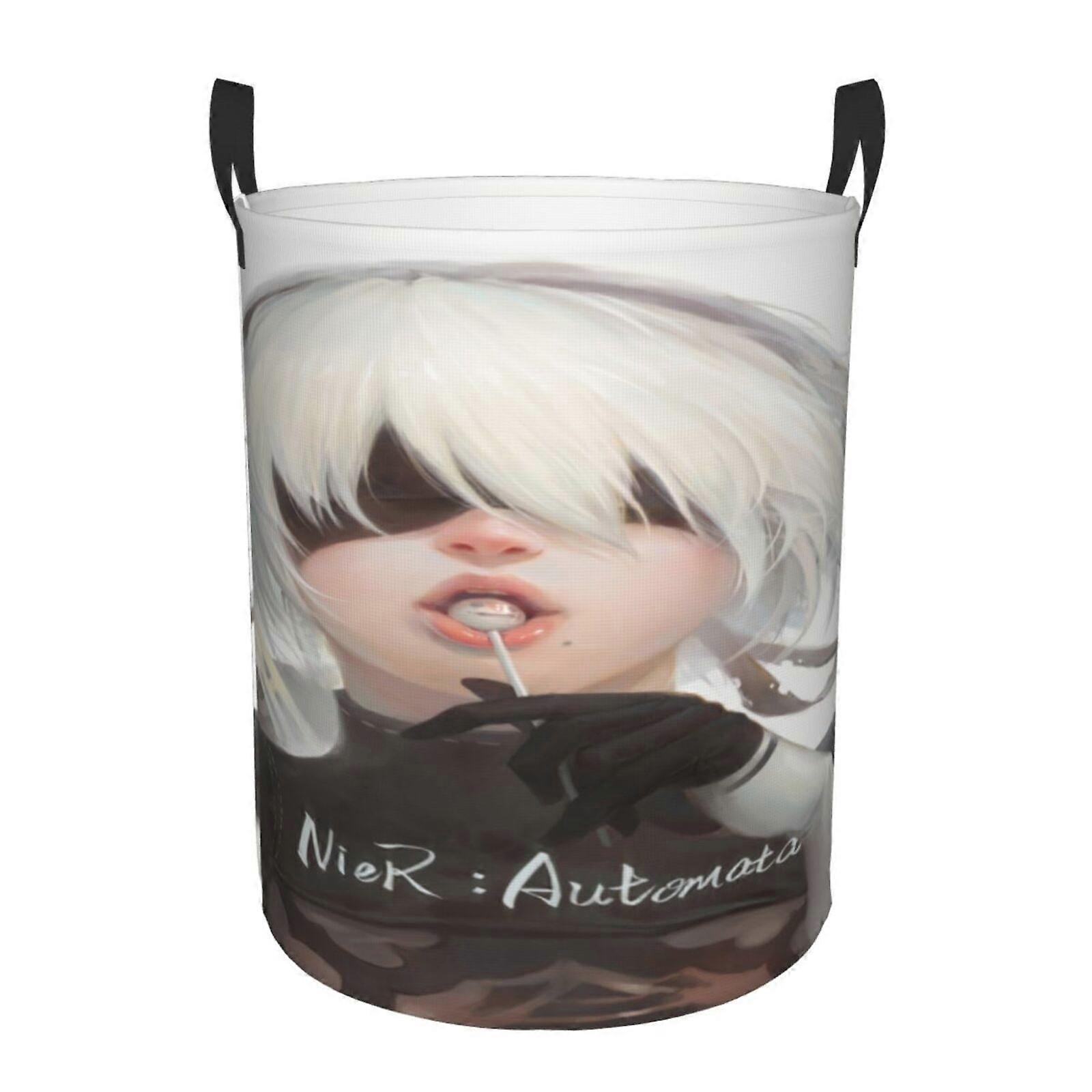 Nier Automata Wäschekorb, zusammenklappbarer Wäschekorb, Schmutzwäschekorb, wasserdichter Wäschekorb, faltbarer Waschkorb SYS26942