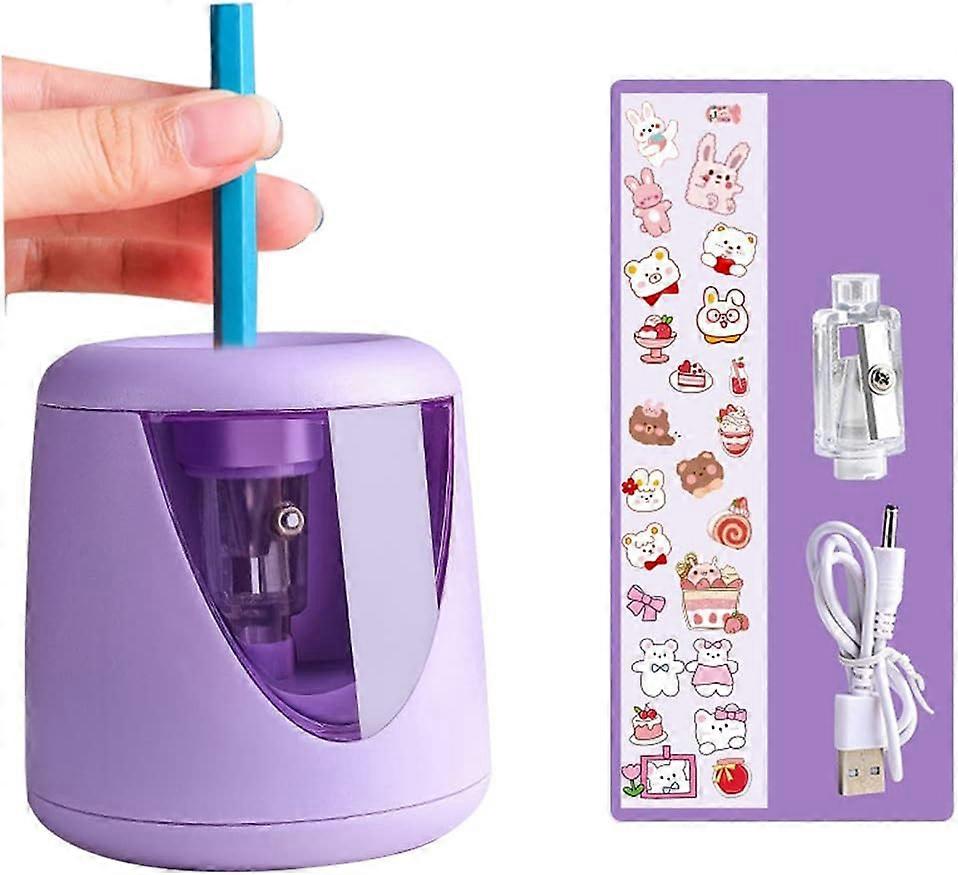 Electric Pencil Sharpener - AZLNRMU Cute Design Pencil Sharpener with Pencil Saver Suitable for Colored Pencils(6-8.5mm), Blade to Fast Sharpen, Gift