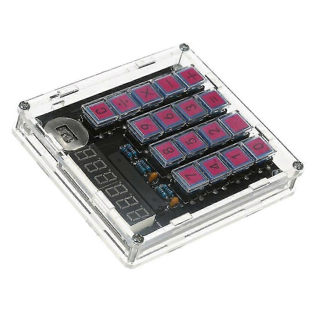 Diy Calculator Kit Digital Tube Calculator Built In Cr2032 Button Cell With Transparent Case Calcul