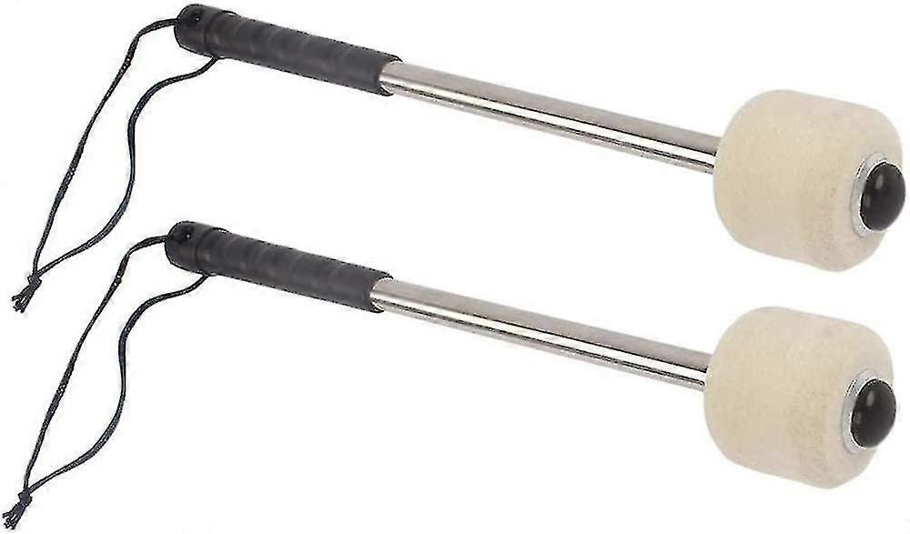 Jinyu 2pcs Bass Drum Mallet Drum Stick With Wool Felt Head Percussion Accessory,snare Drum Drum Stick Drum Stick Drum Hammer Snare Drum Drum Stick Whi