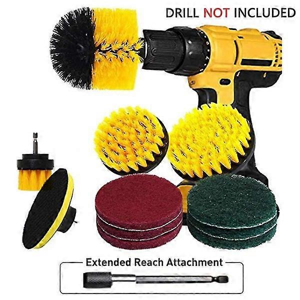 Drill Brush Kit with 6" Extender and 4 Nylon Brushes