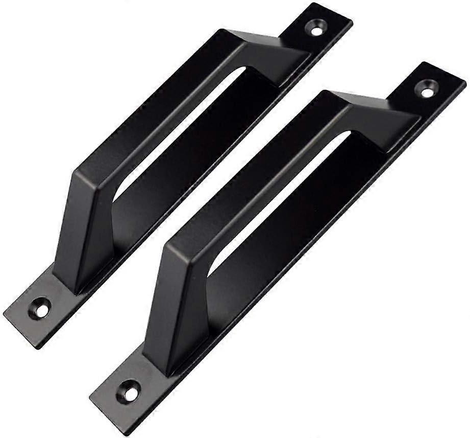 2er-Set D-förmige Türgriffe für Gartentüren aus Holz, 200 mm, Schwarz