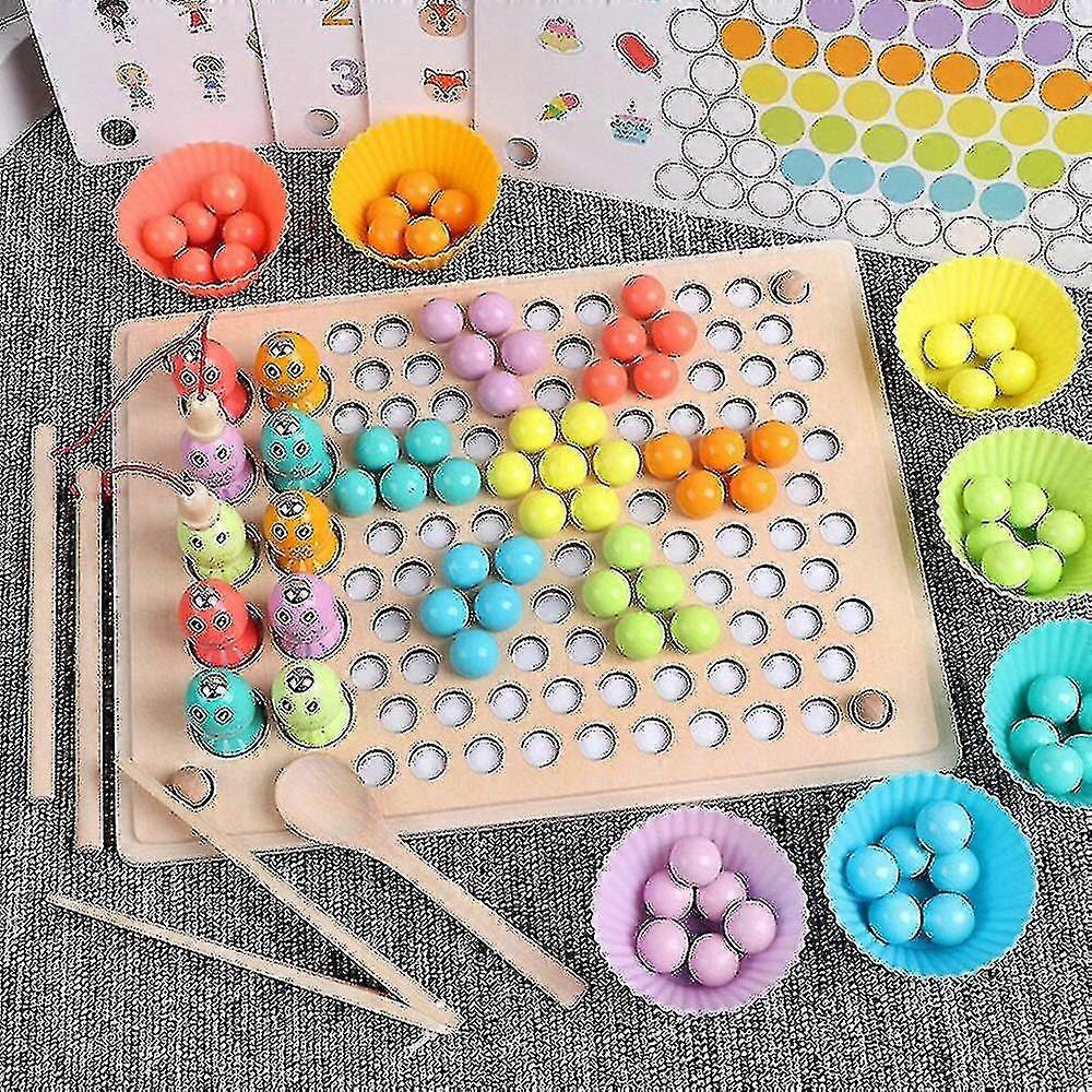 Kids Toys Educational Color Sorting Wooden Toys Hands Brain Training Clip Shape
