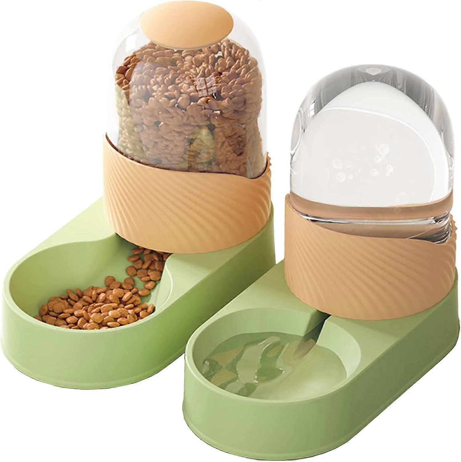 2 Pcs Gravity Dog Feeder and Water Dispenser Automatic Dog Cat Food and Water Dispenser Set Large Capacity Pet Self Feeder Station for Indoor Medium a