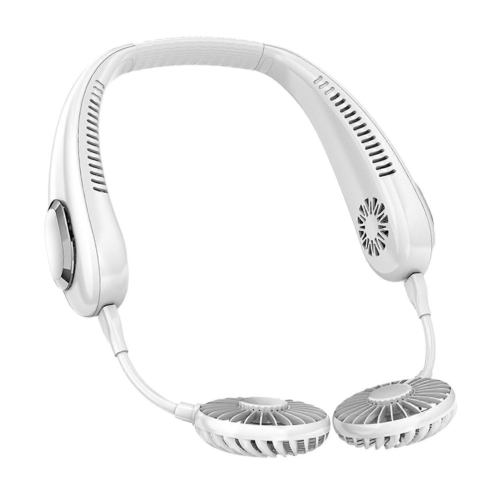 Draagbare Nek Koelventilator Verwijderbare Compacte USB-Ventilator voor Reizen Binnen Wit 6000mAh