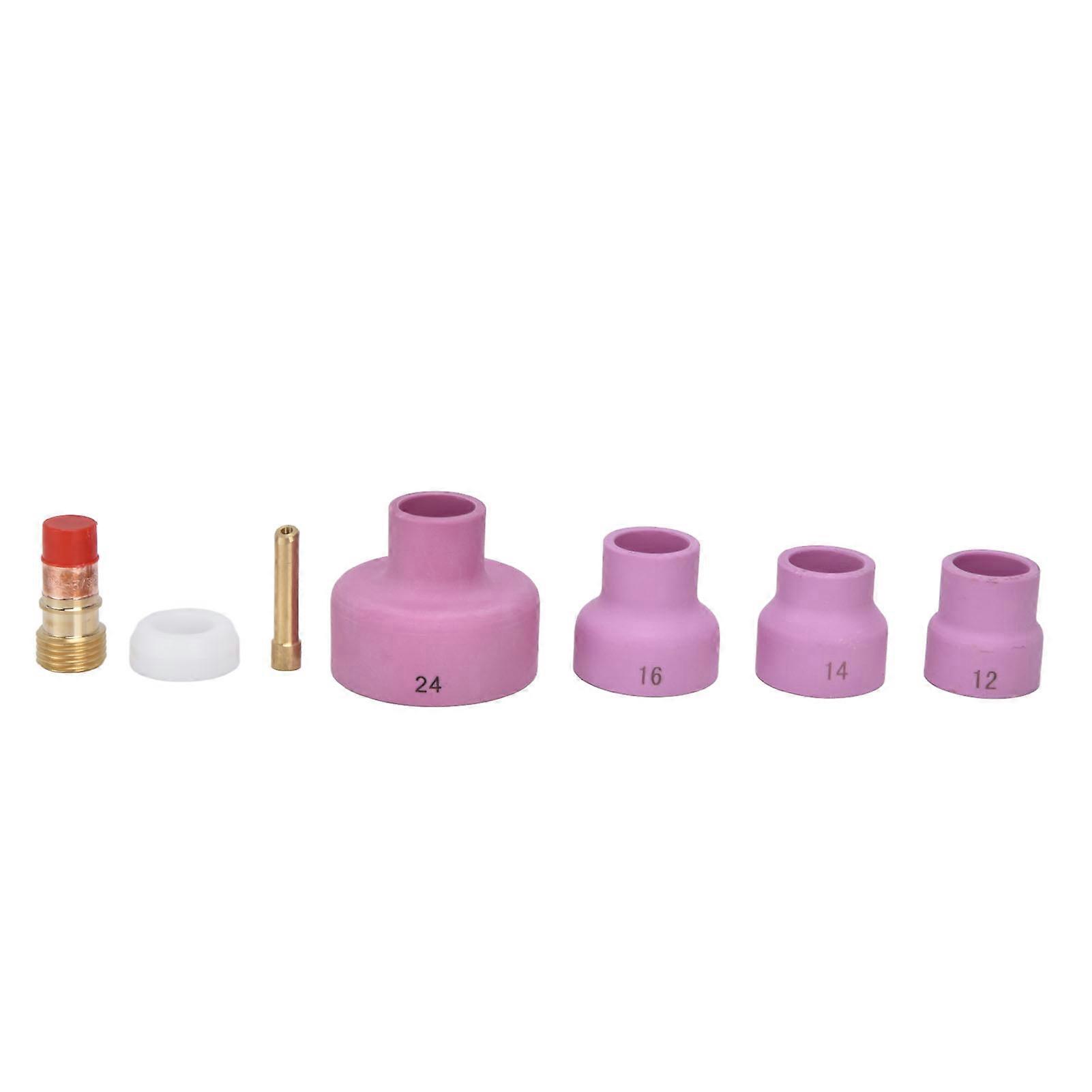 7Pcs TIG Welding Accessory Ceramic Nozzle Collet Gas Lens Cup Gasket for WP17/18/26