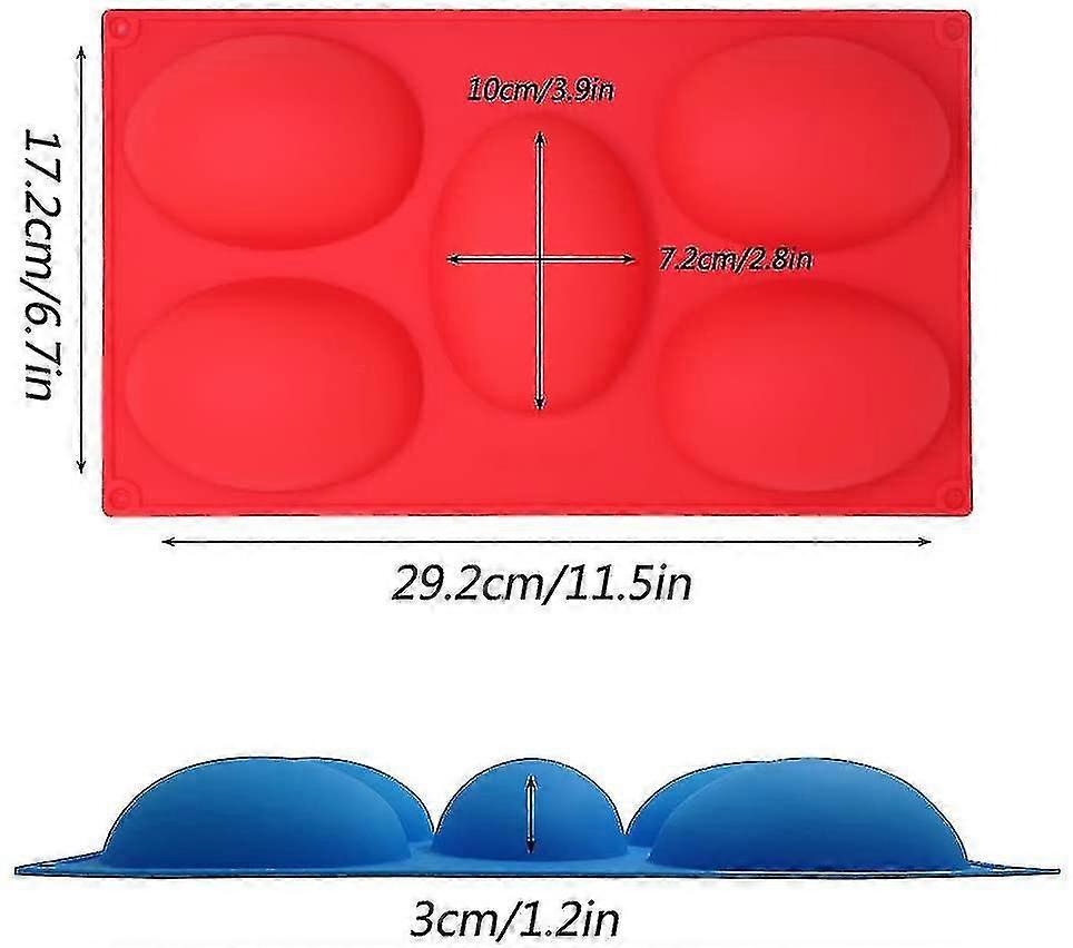 3 Packs 5 Cavities Easter Eggs Silicone Mold,baking Mold Cake Pan