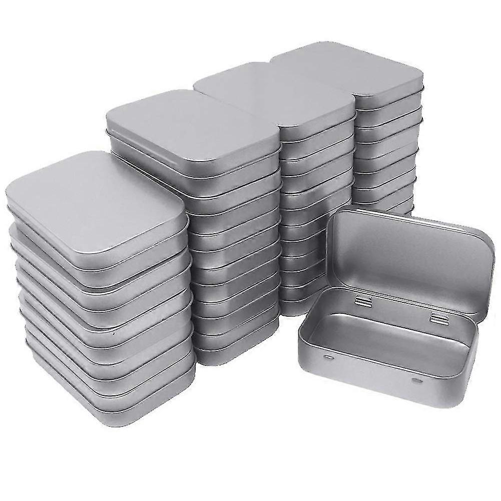 24 Pack Metal Rectangular Empty Hinged Tins Box Containers Mini Portable Box Small Storage Kit,home