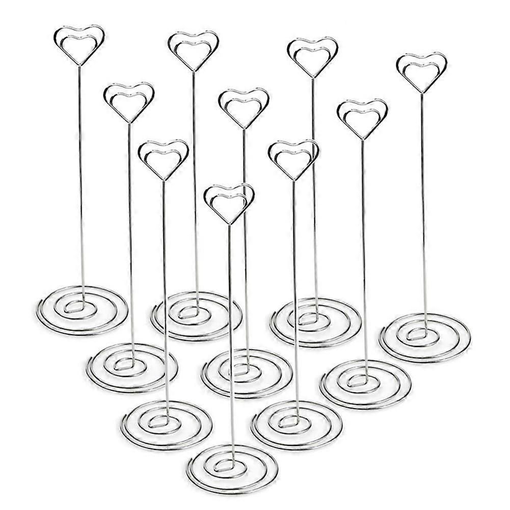 10pcs 8.6 Inch Tall Place Card Holders Heart Shape Table Number Holder Stands Picture Photo Note Me
