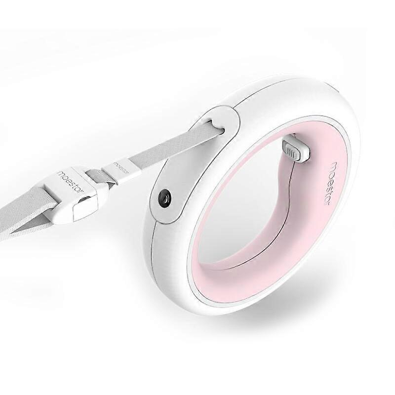 MIMIGO UFO Retractable Leash - USB Charging LED Lighting Dog Leash - Side Glow Anti-Slip Handle One-Handed Brake, Pause, Lock Pet Leash for Small Medi