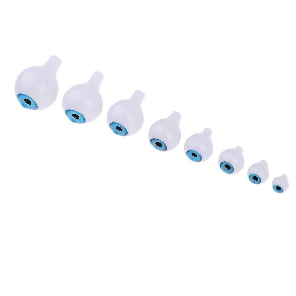 3x 8 paar plastic ovale nep-ogen blauwe iris