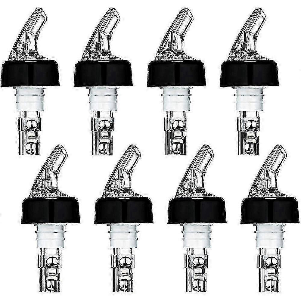 8 Pieces Automatic Measured Bottle Pourer, Spout Bottle Pourer With Tail And Collar, Liquor Bottle