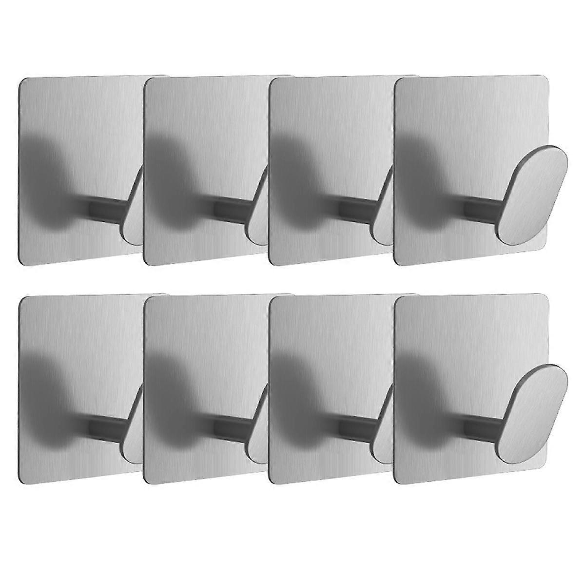 8Pcs Towel Hooks for Bathrooms Adhesive Wall Hooks for Hanging Robe Coat Stick on Hooks No Damage S
