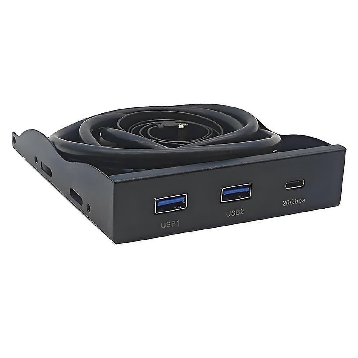 3.5 Inch Desktop Floppy Bay Front Panel with 2 X USB 3.0 TypeA & 20Gbps TypeC Connector for PC Co