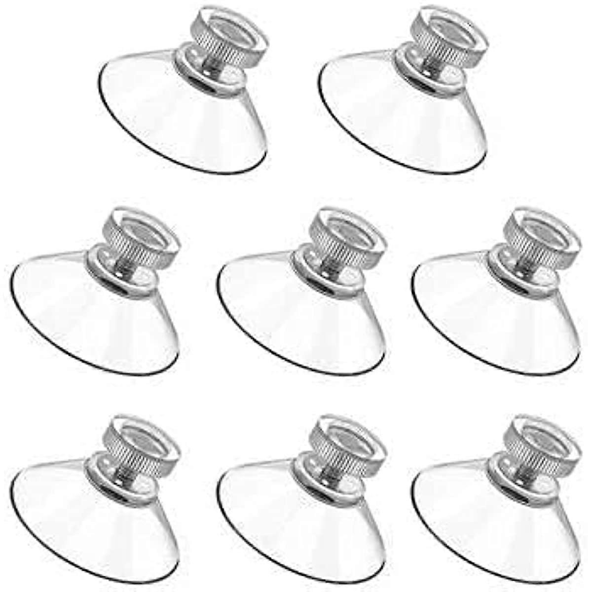 20 PCS Sucker Cups, 41 mm Plastic Sucker Pads Round Threads Suction Cups with knurled nut clear for Daily Hanging Extra Strong Suction Holder