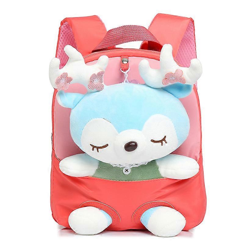 Cartoon Bag Cartoon Plush Knapsack Deer Shaped Fluffy Rucksack for Child Toddler