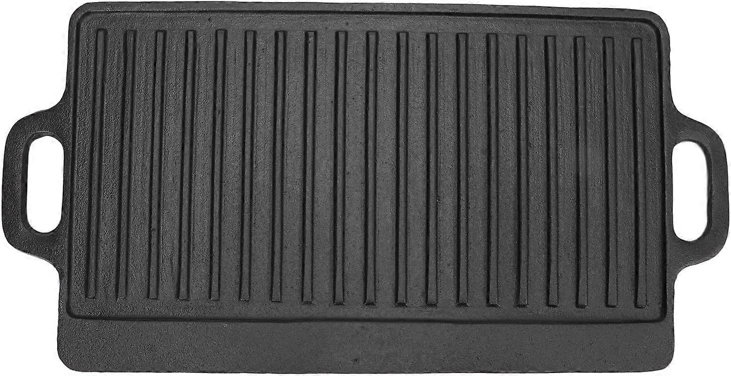 鋳鉄製リバーシブルグリルパン、味付け済み両面焦げ付き防止バーベキューパン、ガスコンロ、IHコンロ、キャンプ、アウトドアクッキングに適しています