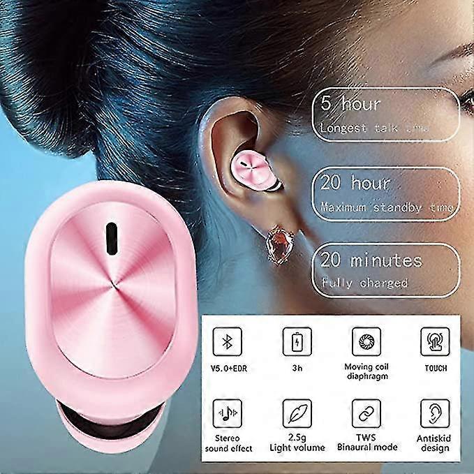 5.0 Monochrome Wireless Bluetooth Headset Stereo Compatible Waterproof Mini Headset