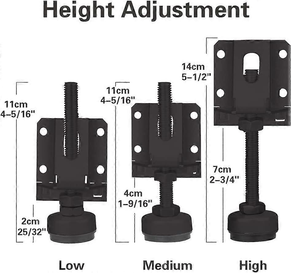 4 Pack Heavy Duty Leveling Feet, Furniture Leg Adjustable Load Levelers ...
