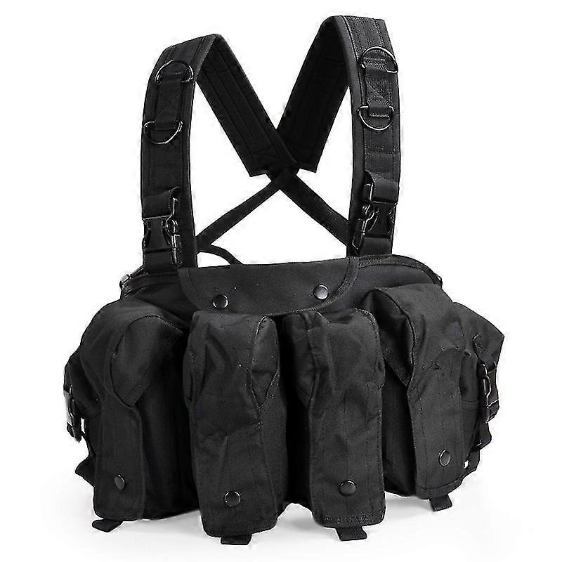 Gilet tactique Militaire Ak Chest Vest d’entraînement Gilet de combat Multifonctionnel Gilet tactique Noir