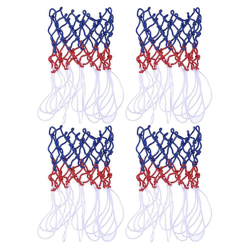 4Pcs Tricolor Nylon Braided Nets Regular Size Nets Professional Basketball Nets