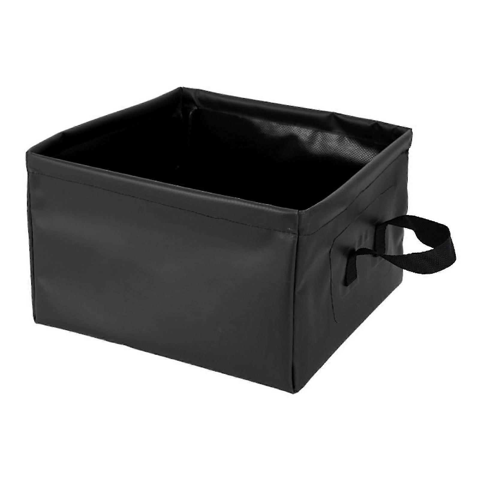 13l Black Collapsible Basin For Travel Hiking - Portable Folding Camping Bucket, Leakage Proof