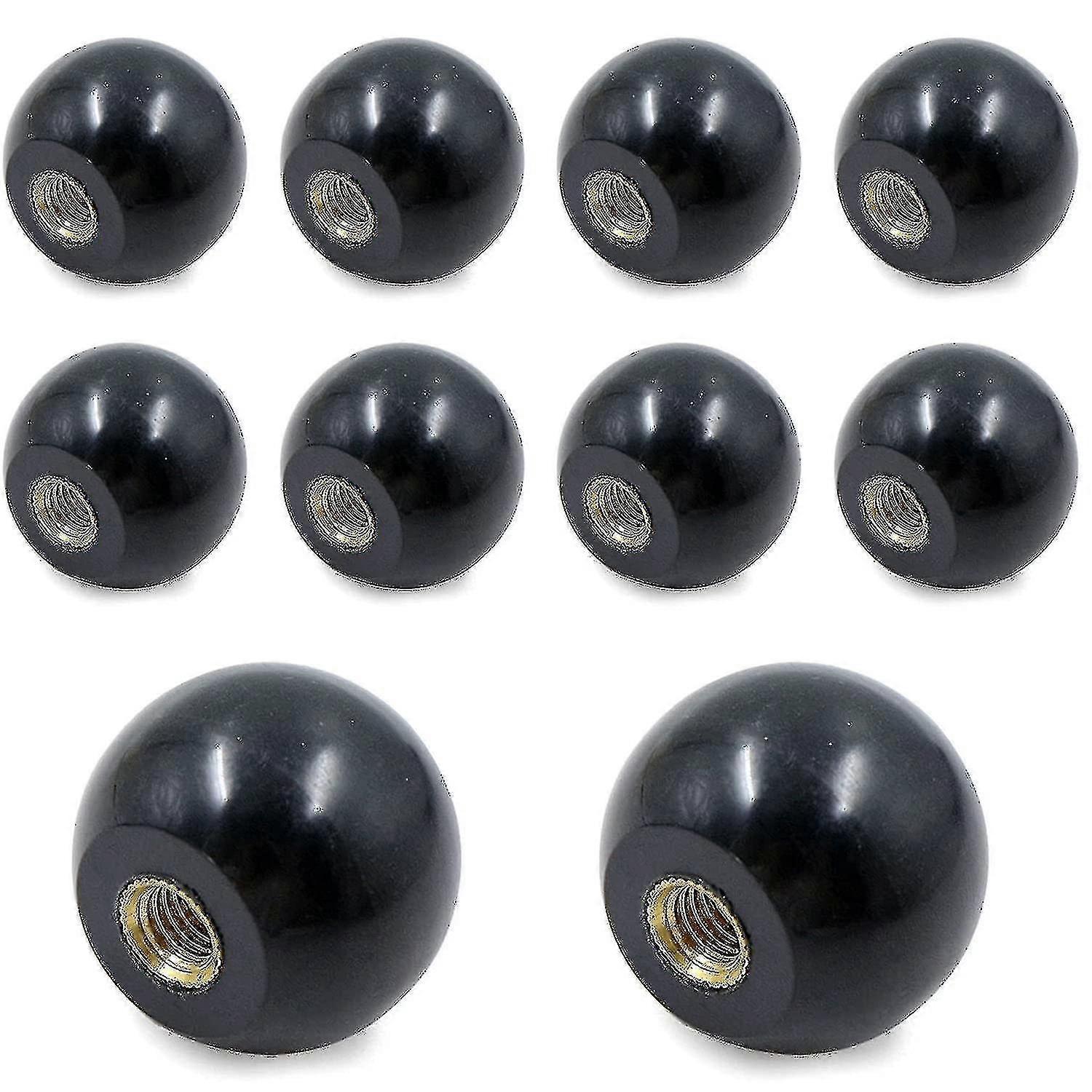 M6*25mm Black Bakelite Ball Lever Knob - 10pcs Female Thread Insulator Handle Round Copper Nut - Universal Machine Tool Accessories