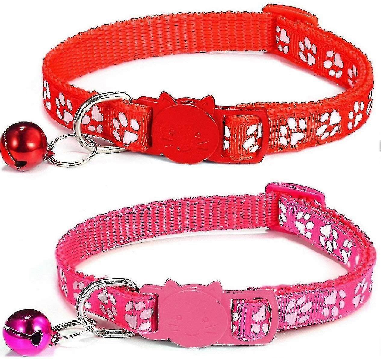 2 X Cat Collar With Bell, Adjustable