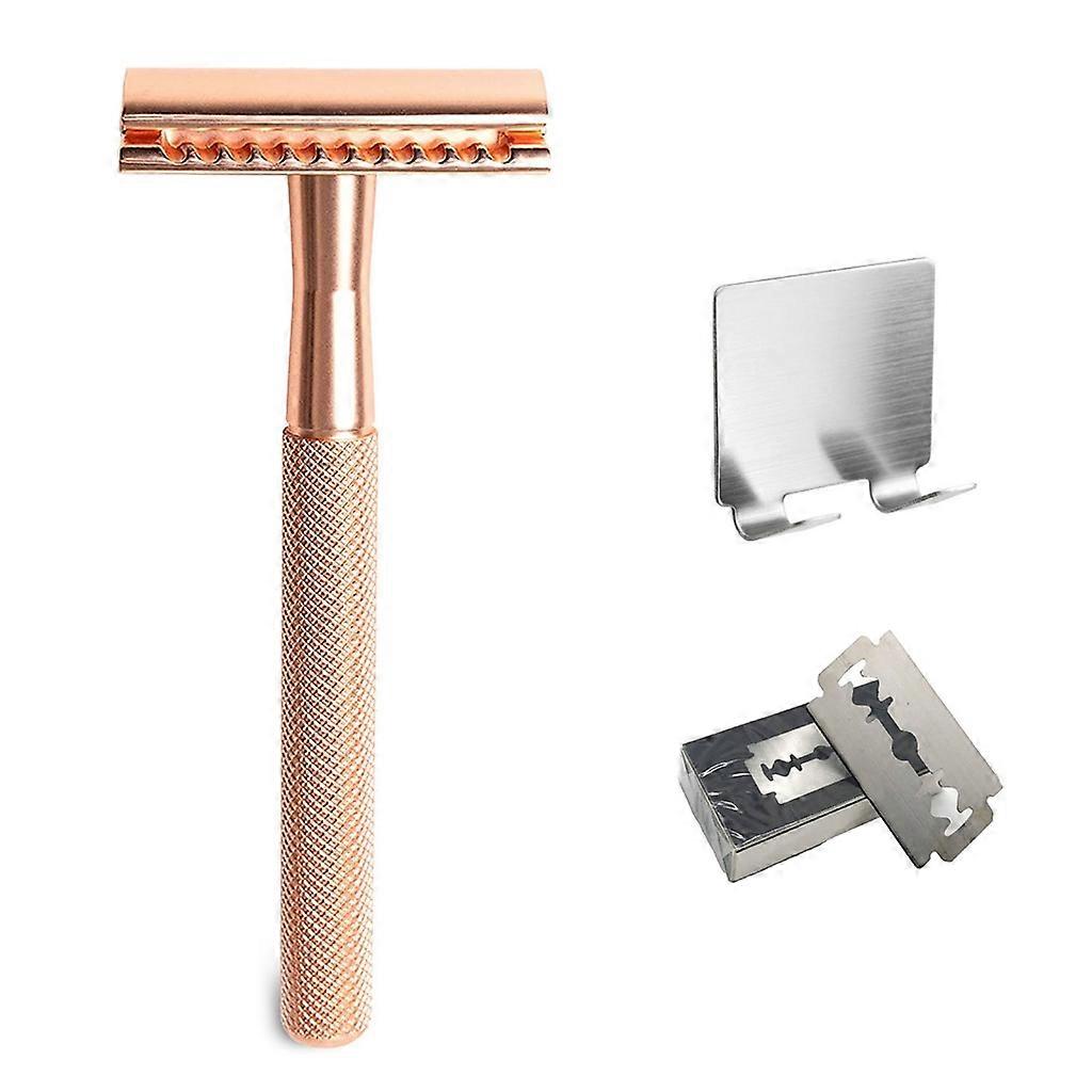 Safety Razor for Men Double Edge Zinc Alloy Head and Metal Handle Bead Shaving