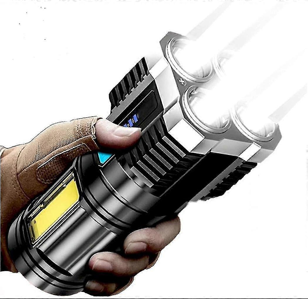 Portable Multifunctional Strong Light 4 Led Rechargeable Torch