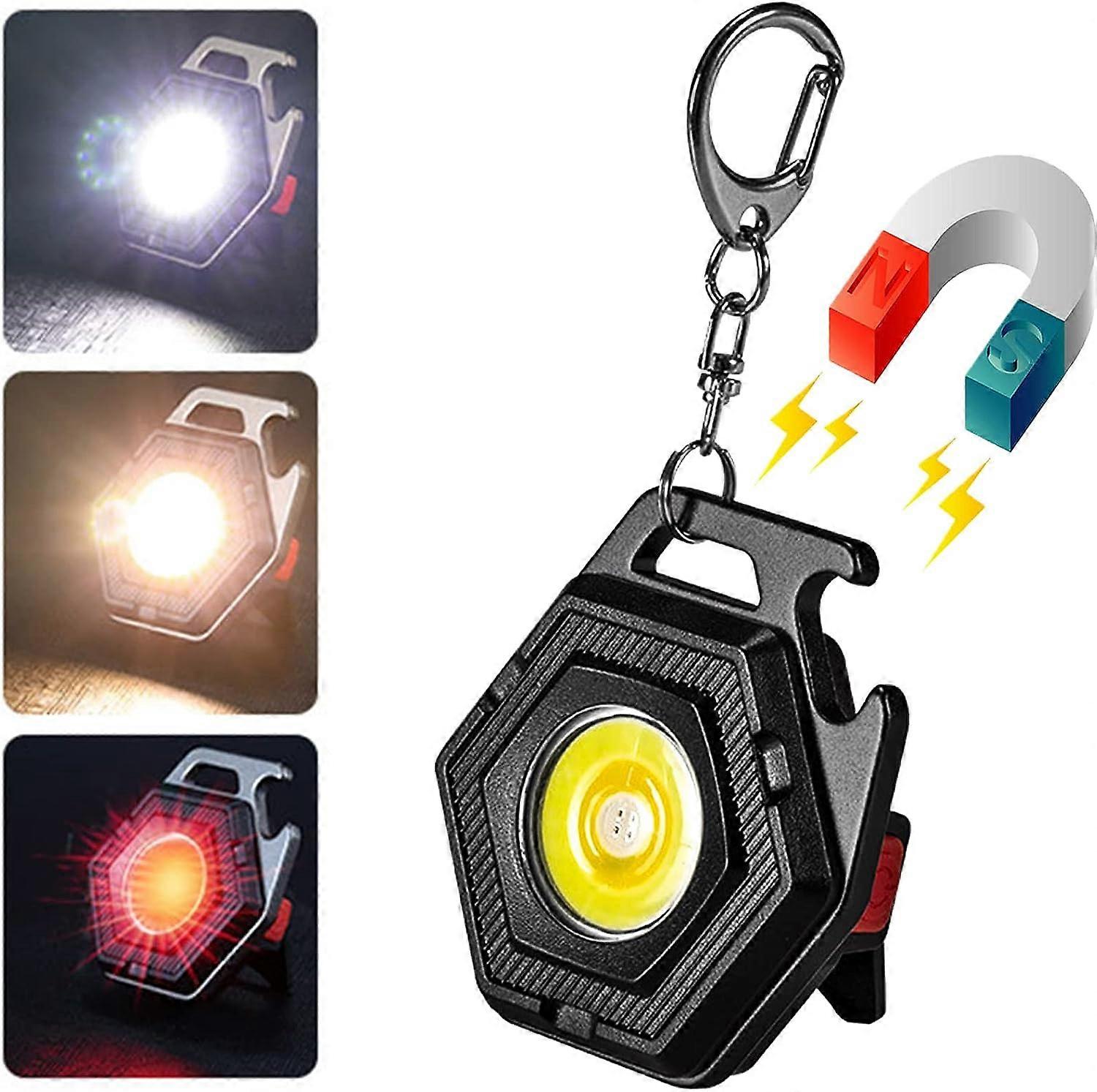 Mini cob Torch,LED Rechargeable Keychain Flashlight,cob Keychain Torch,7 Light Modes