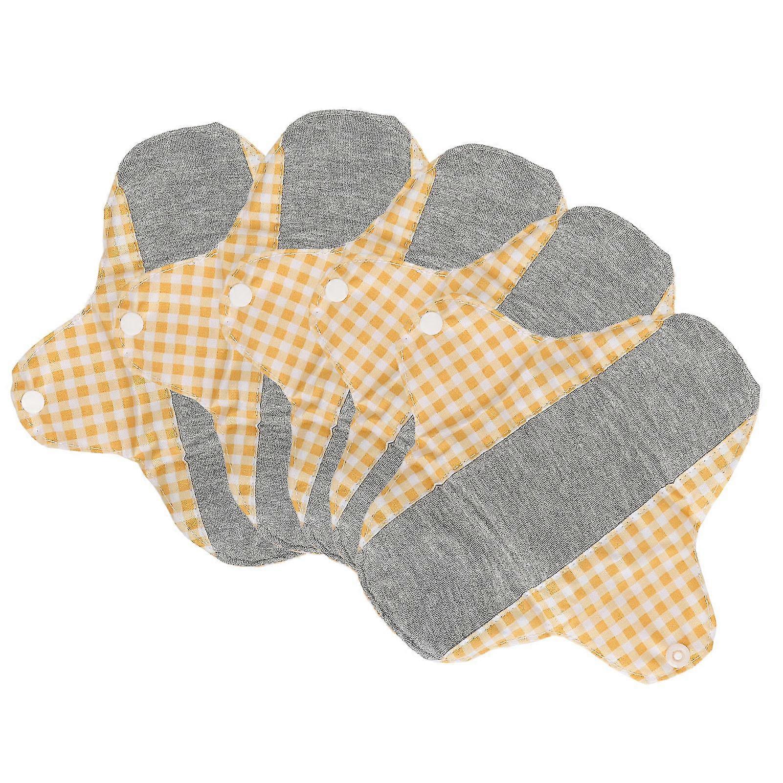 5pcs Reusable Cotton Pad for Female Leak Proof Washable High Absorption Cloth Menstrual Pads 7.1 X 7.1in