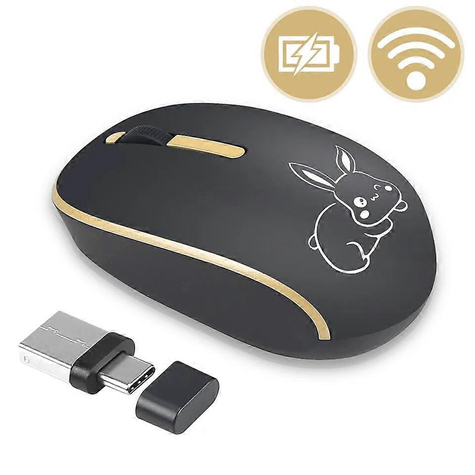 HKZA 2.4GHZ Type C Wireless Mouse USB C Mice for Macbook Pro USB Low Noise Ergonomic Computer Silent Mouse PC Laptop Accessories Mice & Trackballs