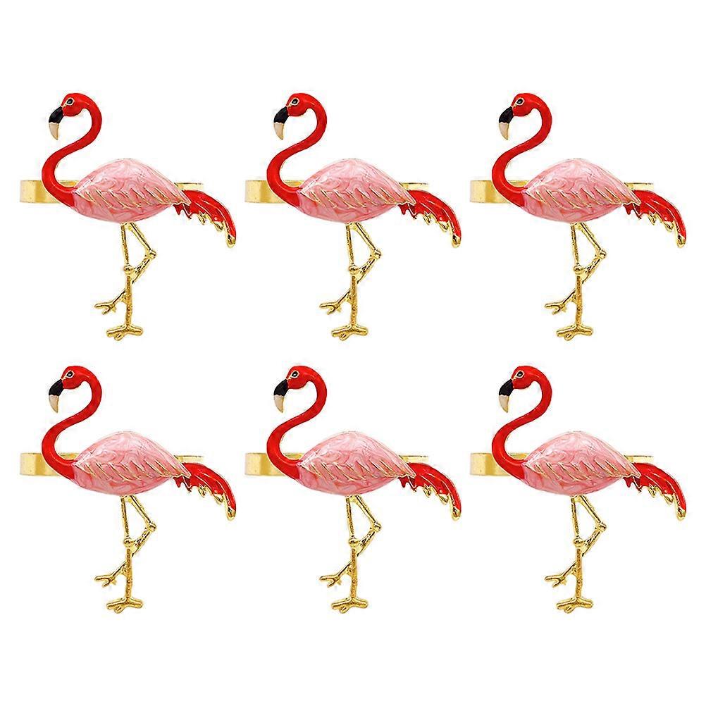6 Pcs Flamingo Shaped Napkin Ring