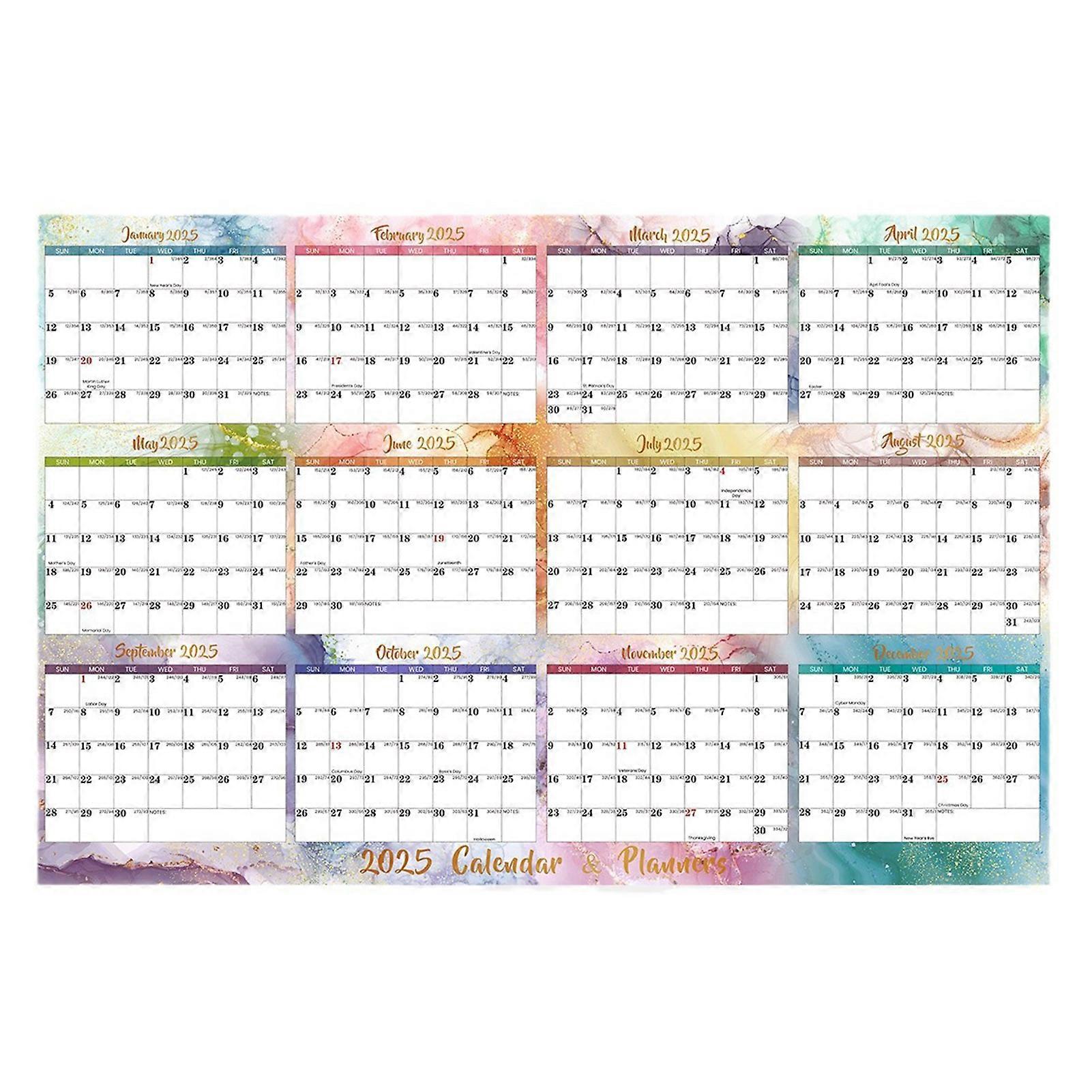 32" x 48" SwiftGlimpse 2025 Wall Calendar Erasable Large XL Wet & Dry Erase Laminated 12 Month Annual Yearly Wall Planner, Reversible, Navy
