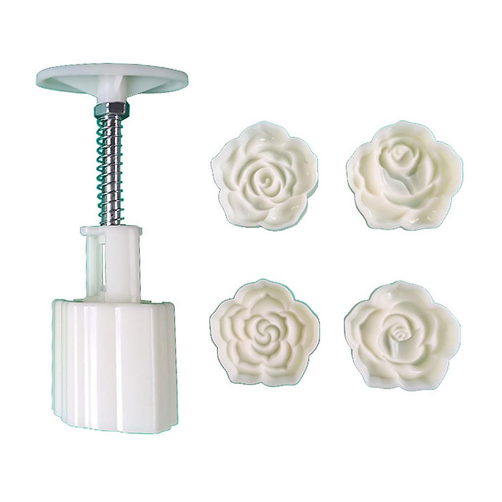 Rose Stamps 3D Pastry Moon Cake Mold Thickness Adjustable Durable Baking Gift