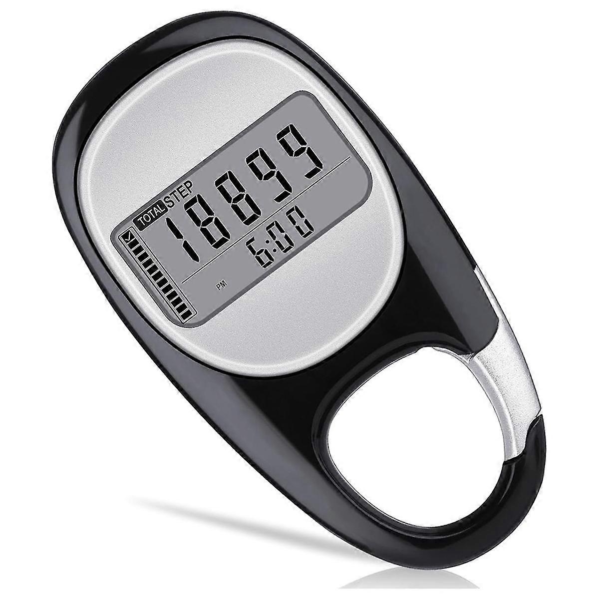 3D Pedometer for Walking Steps and Miles, Portable Step Counter for Walking with Distance