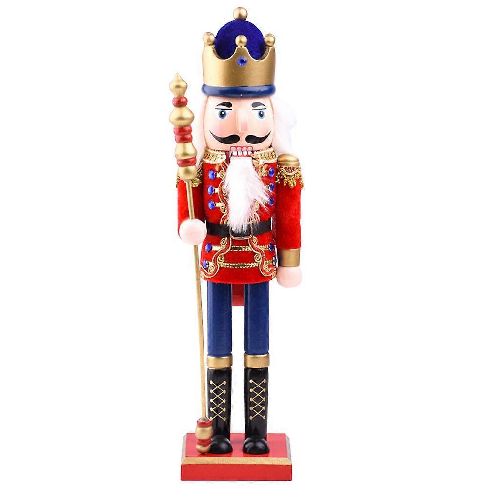 Wooden Nutcracker Figurine Wood Nutcracker Xmas Desktop Decor Garden Decor