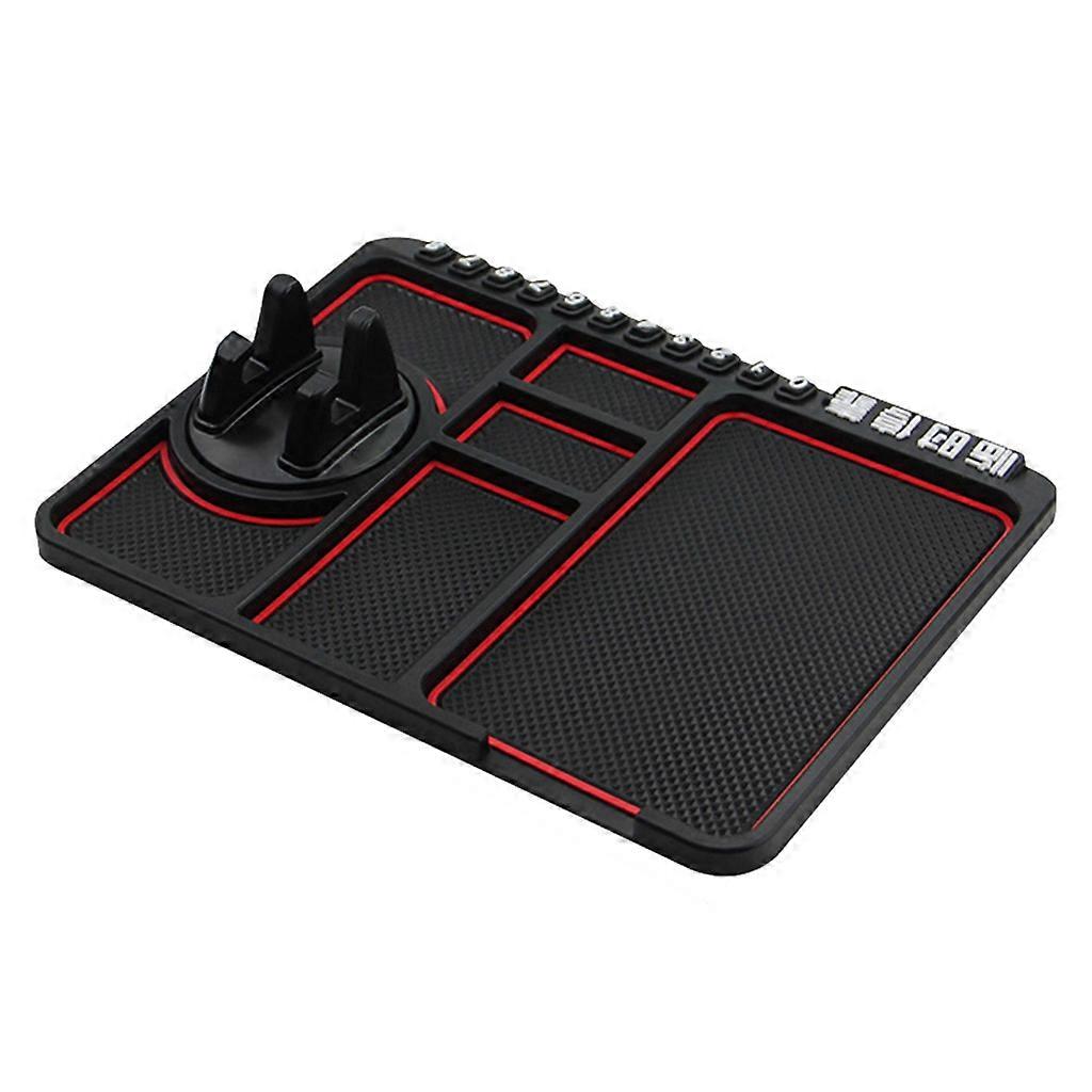Car Dashboard Anti Slip Sticky Mat Non-Slip Holder with Mini Parking Plate