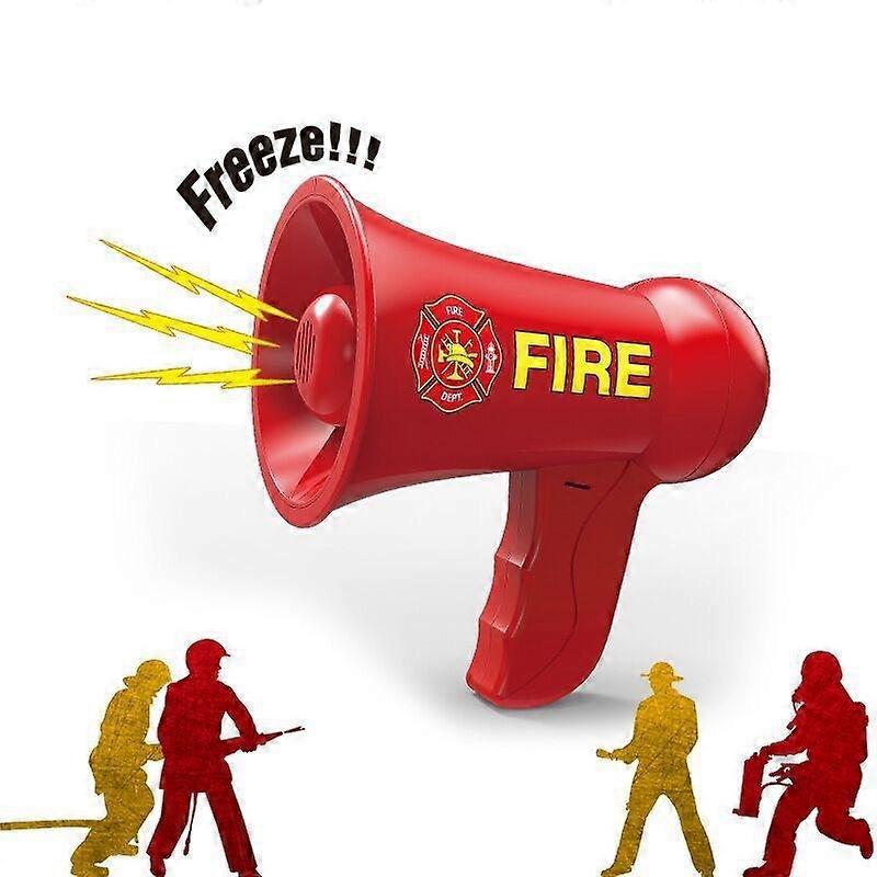 Kids Firefighter Megaphone Red Fireman Loudspeaker with Siren Sound