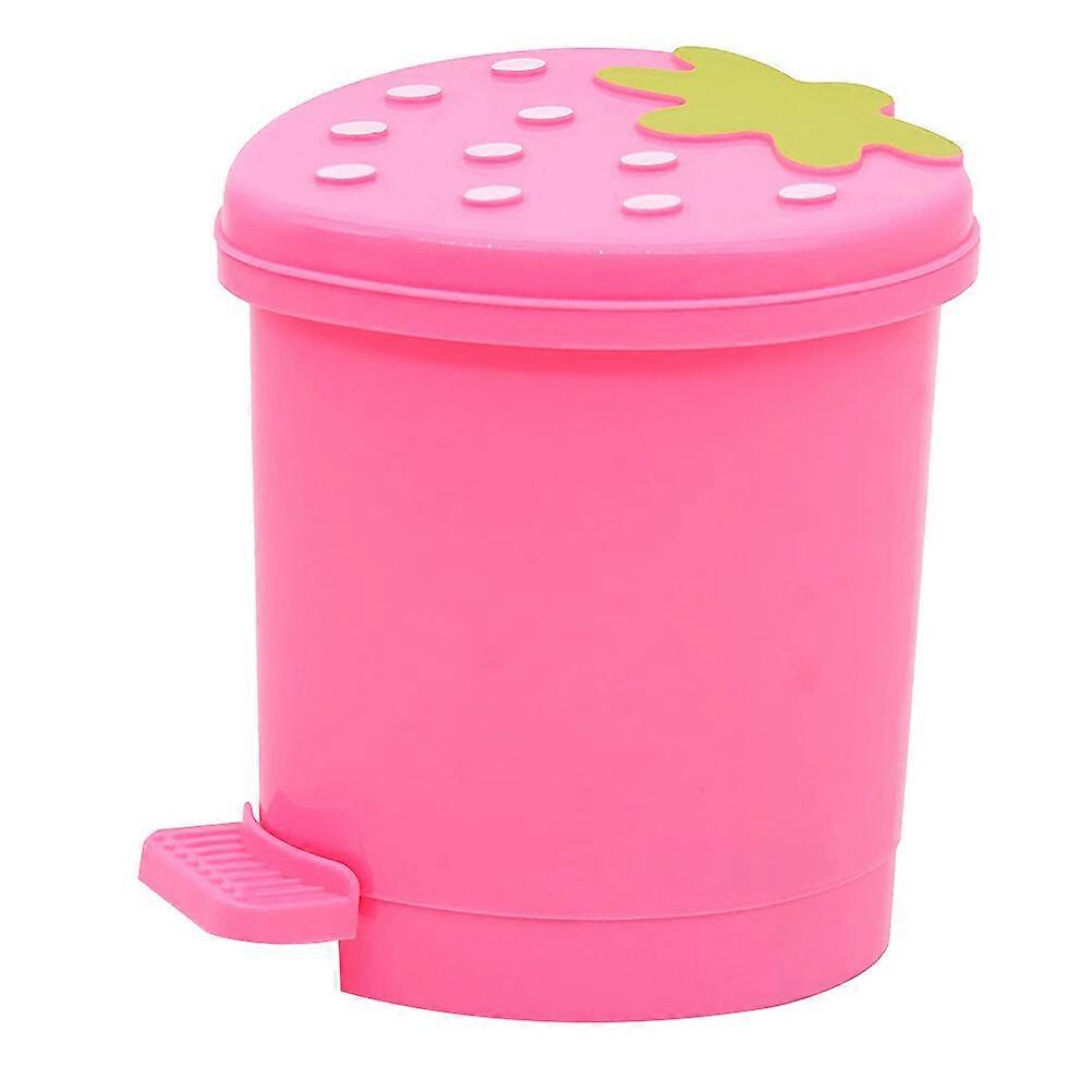 Adorable Strawberry Trash Bin Mini Home Desktop Garbage Storage Can Trash Holder
