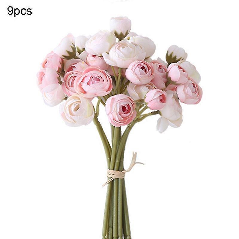 9Pcs/Bouquet Practical Simulation Flower 2 Colors Wedding