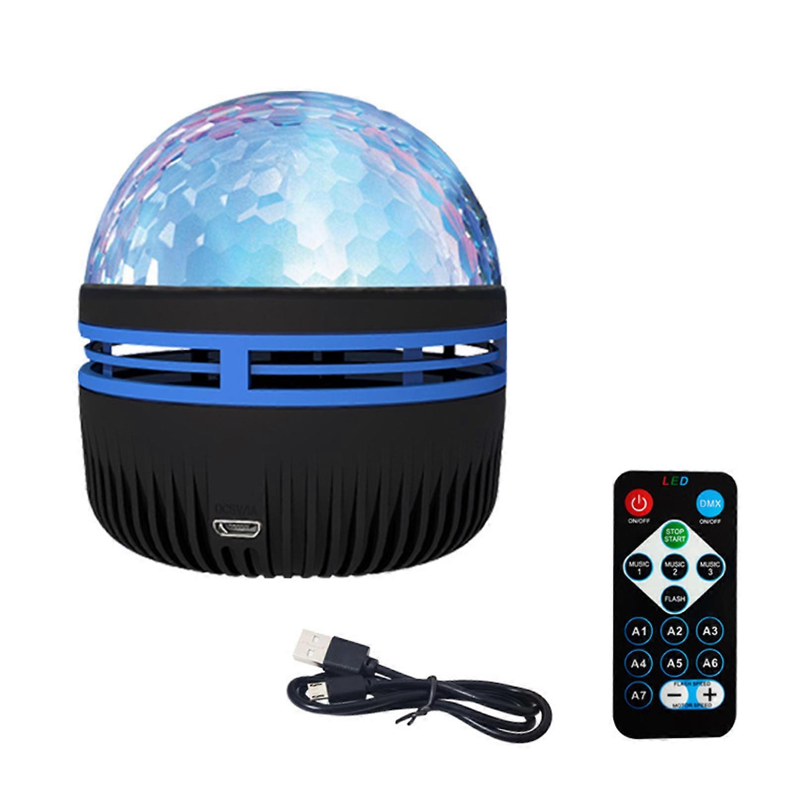 1 Set RGB Party Lamp Rechargeable Remote Control Wide Application Flicker Free Non-Glaring Rotating RGB Colorful Lamp Club Party LED Light Set Home Su