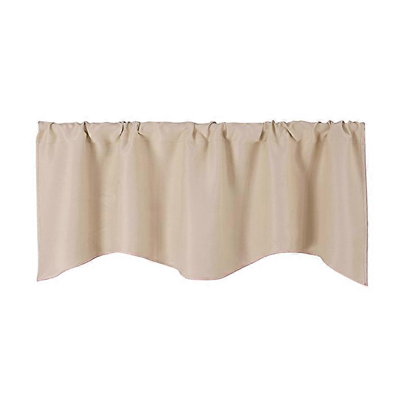 Solid Color Through Rod Short Curtain Home Room Balcony Kitchen Window Valance