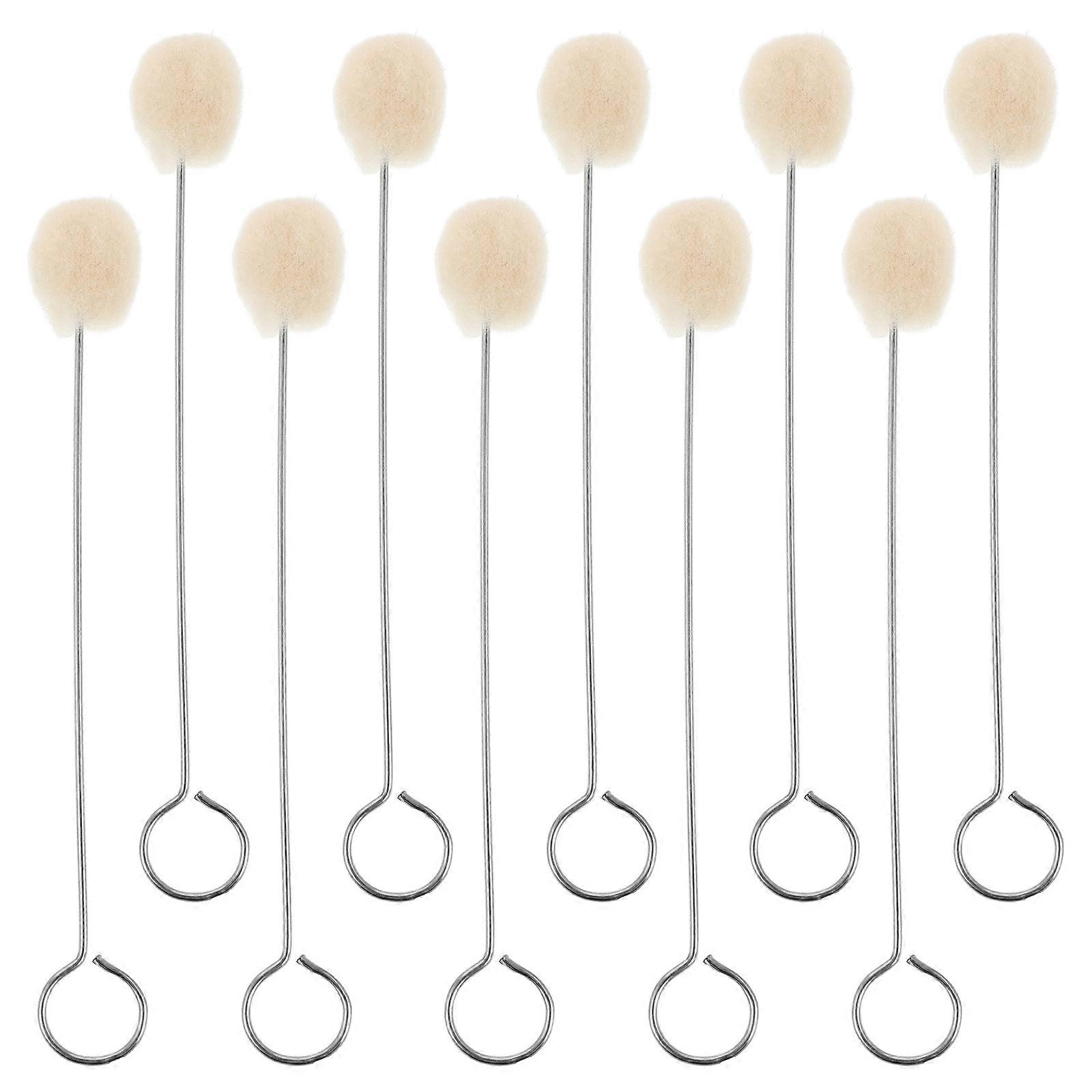 10pcs Leather Dye Wool Dauber Wool Balls Brush Metal Handle Wool Daubers Dye Balls