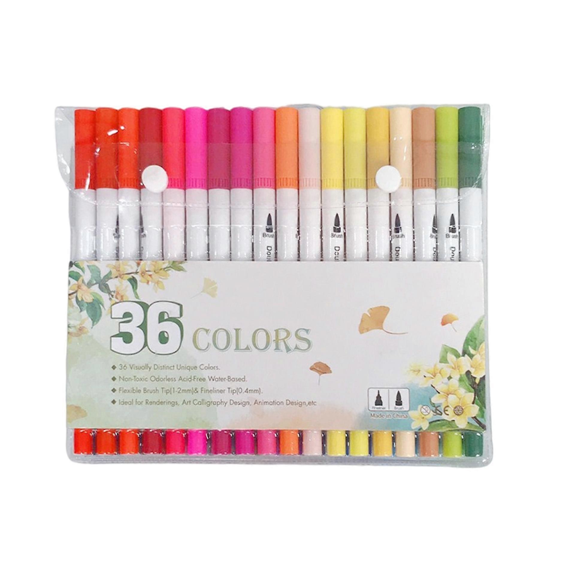 Dual Brush 36 Color Marker Pens