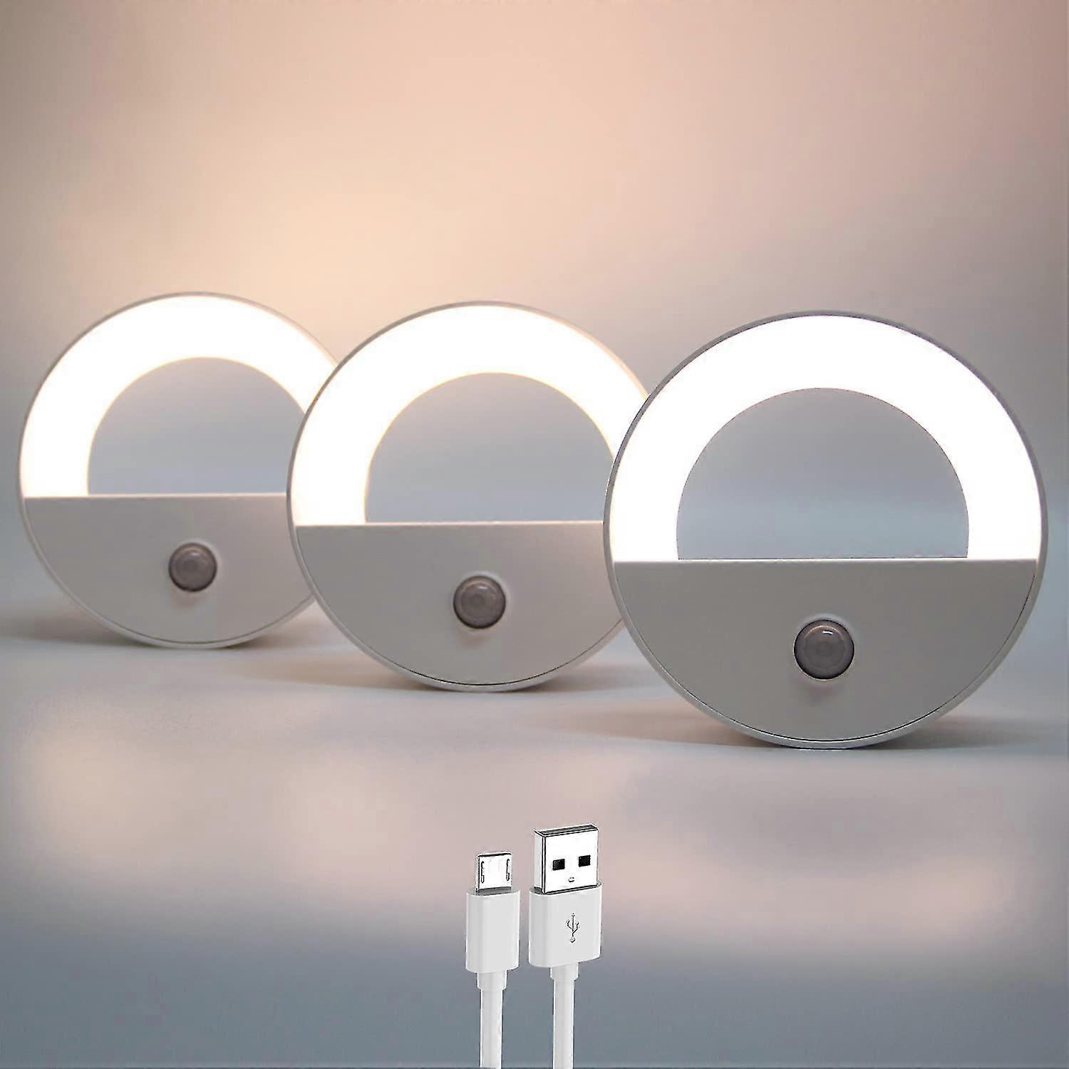 Usb Rechargeable Led Motion Sensor Lights - 2 Pack Indoor Security Lighting